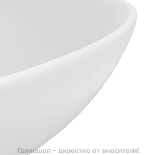 Керамична мивка за баня, матово бяла, кръгла