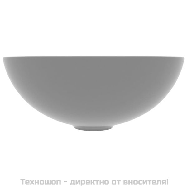 Керамична мивка за баня, светлосива, кръгла