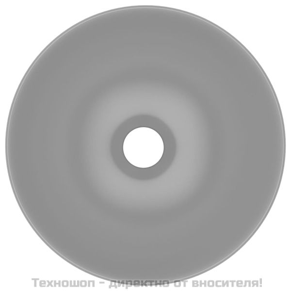 Керамична мивка за баня, светлосива, кръгла