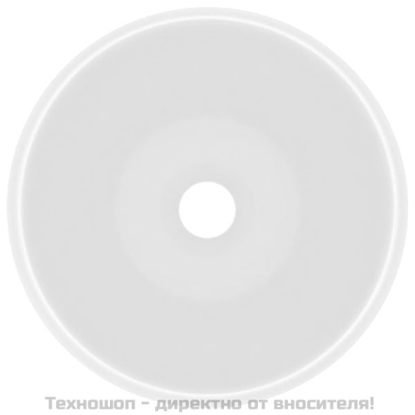 Луксозна кръгла мивка, матово бяла, 40x15 см, керамика