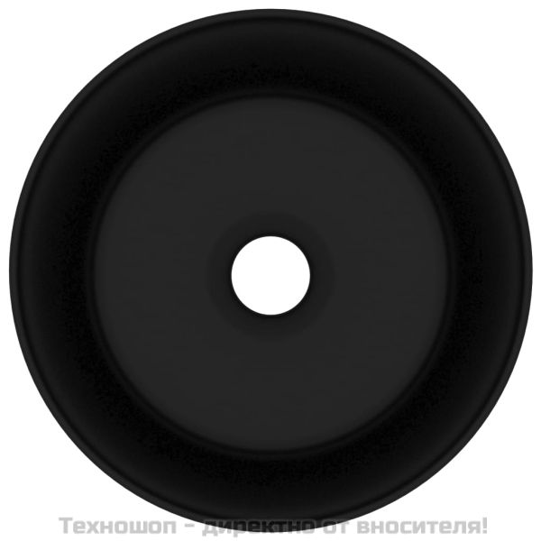 Луксозна кръгла мивка, матово черна, 40x15 см, керамика