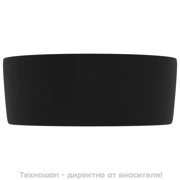Луксозна кръгла мивка, матово черна, 40x15 см, керамика