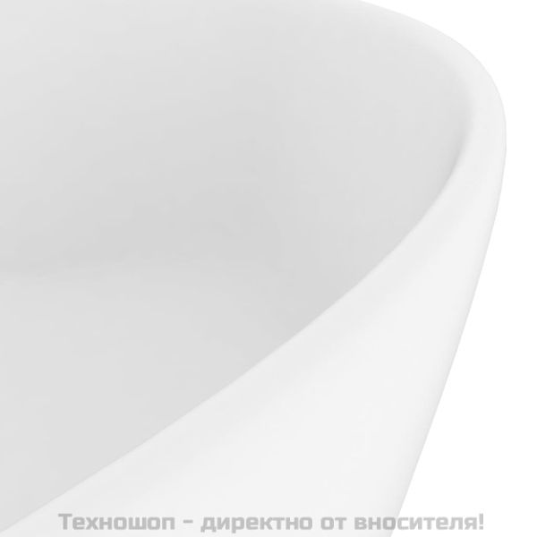 Луксозна мивка с преливник бял мат 36x13 см керамика