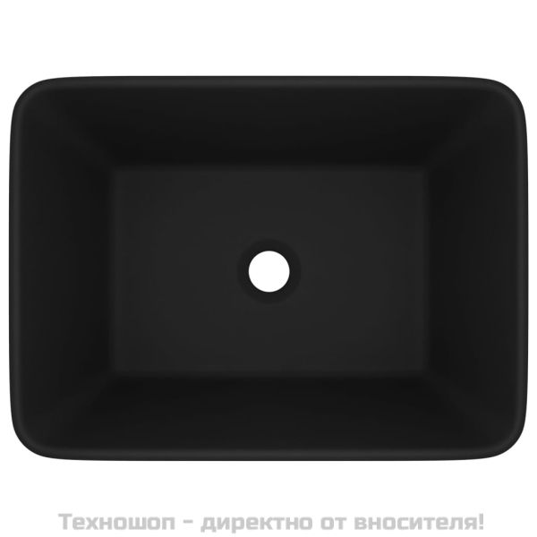 Луксозна мивка, матово черна, 41x30x12 см, керамика