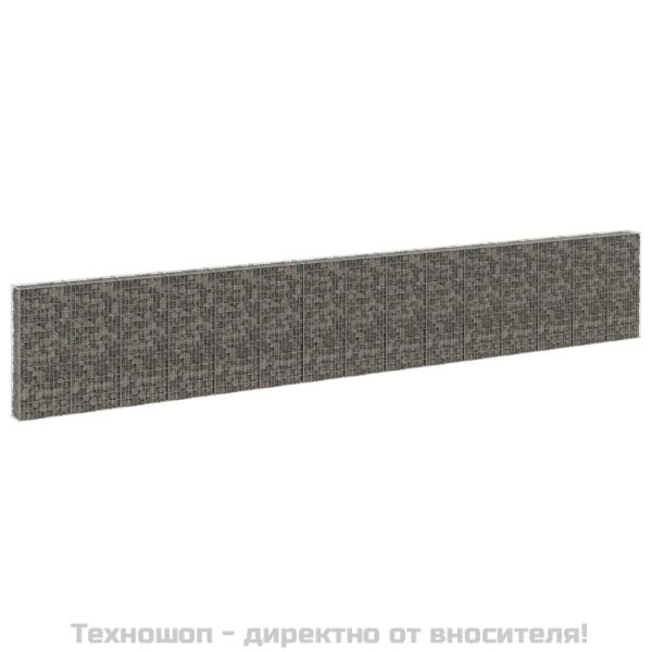 Габионна стена с капаци, поцинкована стомана, 900x30x150 см