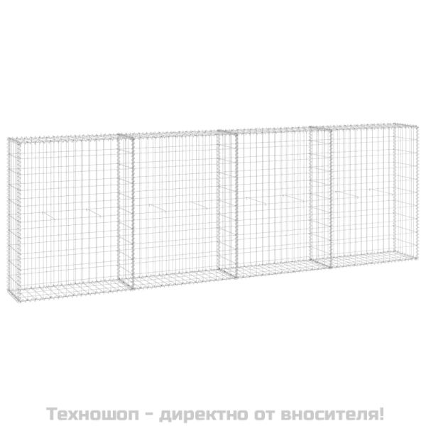 Габионна стена с капаци, поцинкована стомана, 300x30x100 см