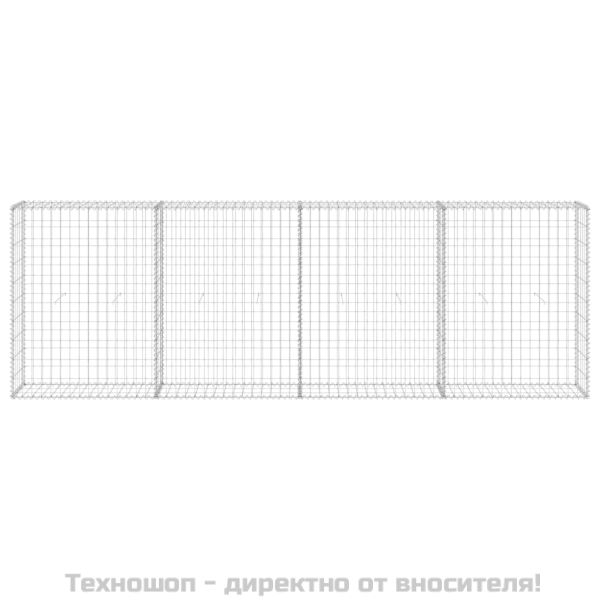 Габионна стена с капаци, поцинкована стомана, 300x30x100 см