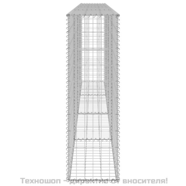 Габионна стена с капаци, поцинкована стомана, 300x30x100 см