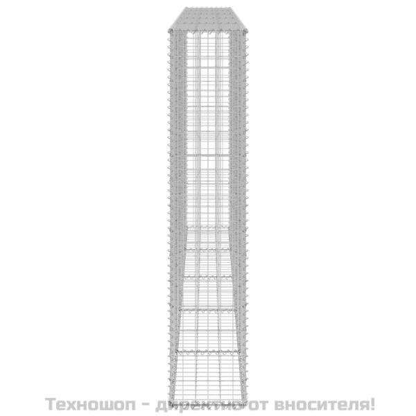 Габионна стена с капаци, поцинкована стомана, 300x30x150 см