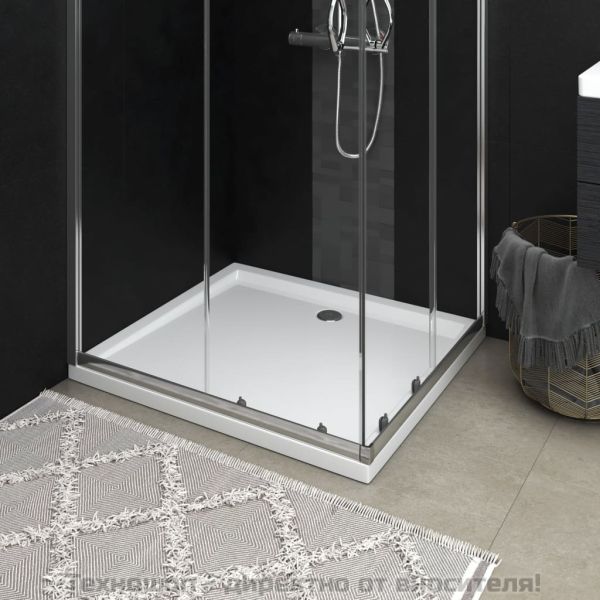Правоъгълно ABS душ корито, бяло, 80x90 см