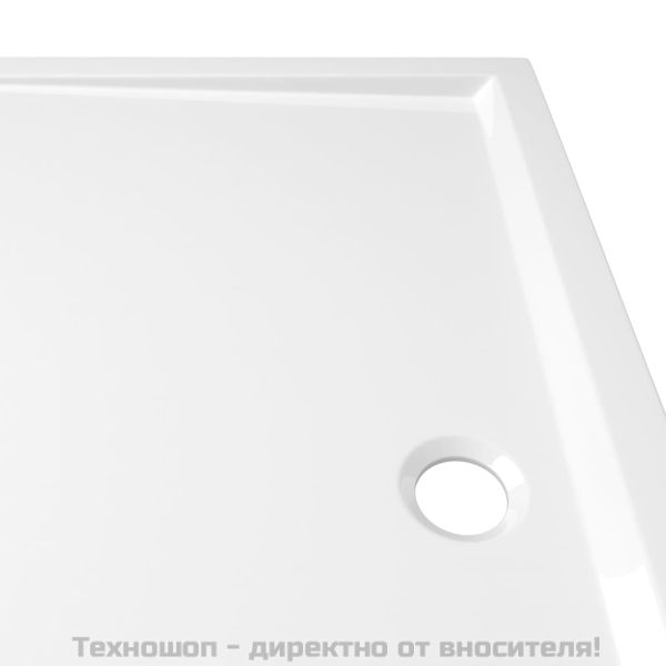 Правоъгълно ABS душ корито, бяло, 80x90 см