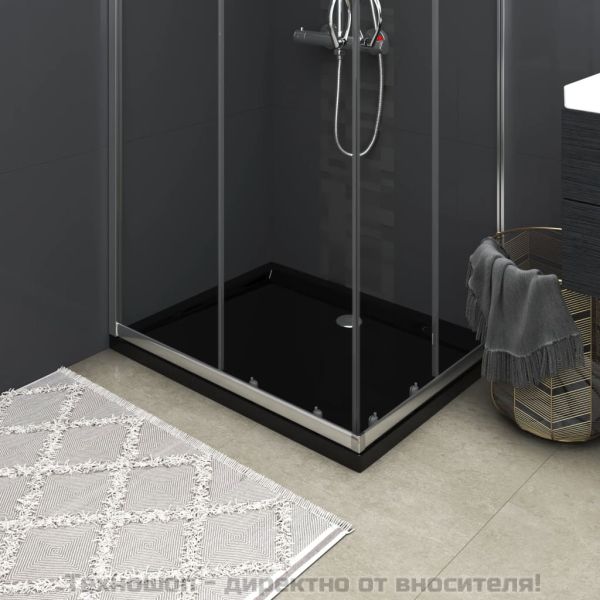 Правоъгълно ABS душ корито, черно, 70x90 см