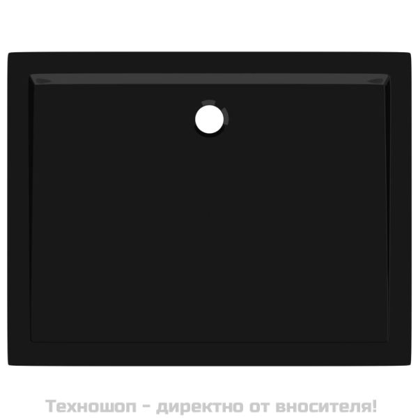 Правоъгълно ABS душ корито, черно, 80x100 см
