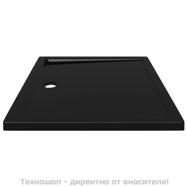 Правоъгълно ABS душ корито, черно, 80x90 см