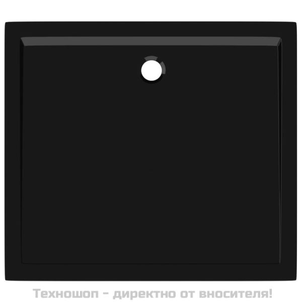 Правоъгълно ABS душ корито, черно, 80x90 см