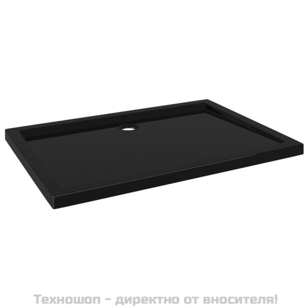 Правоъгълно ABS душ корито, черно, 80x110 см