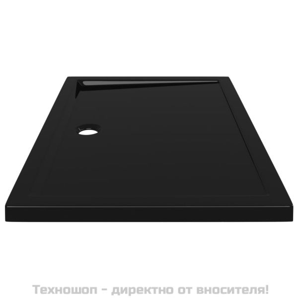 Правоъгълно ABS душ корито, черно, 80x110 см