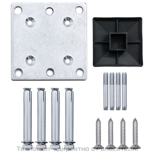 Ограден панел, WPC, 175x186 см, черен