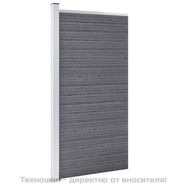 Ограден панел, WPC, 95x186 см, сив