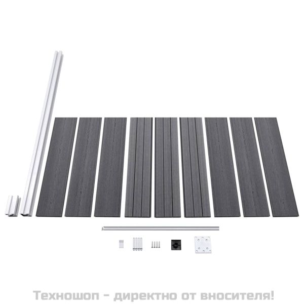 Ограден панел, WPC, 95x186 см, сив