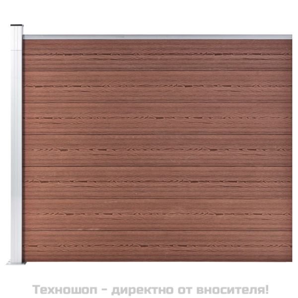 Ограден панел, WPC, 175x146 см, кафяв