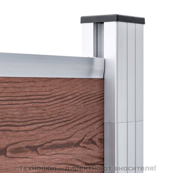 Ограден панел, WPC, 175x146 см, кафяв