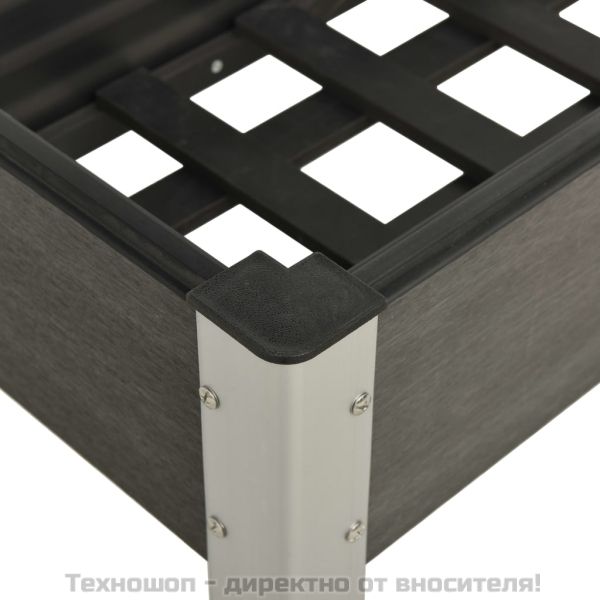 Градинска повдигната леха, 75x40x75 см, WPC, сива