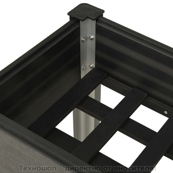 Градинска повдигната леха, 75x40x75 см, WPC, сива