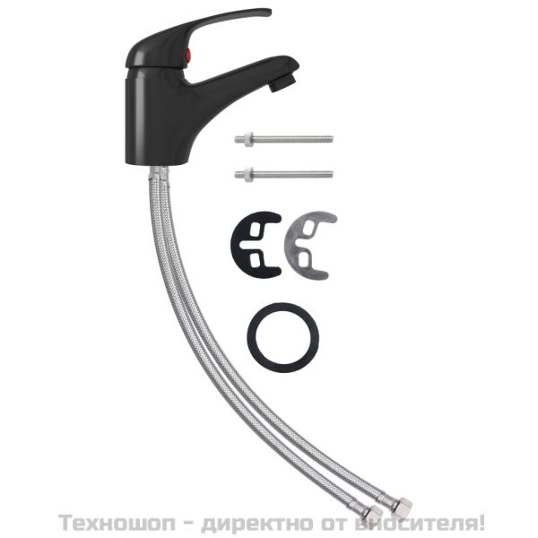 Смесител за мивка, черен, 13х10 см