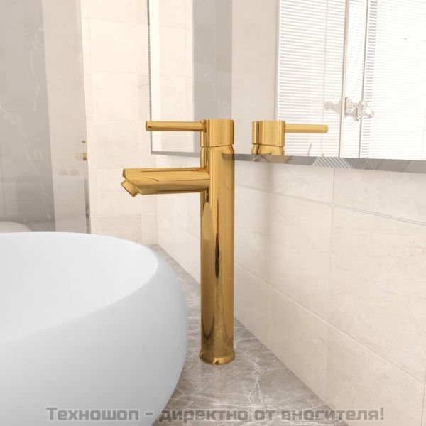 Смесител за баня, златист, 12х30 см