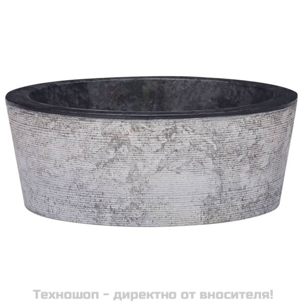 Черна мивка, Ø40x15 см, мрамор
