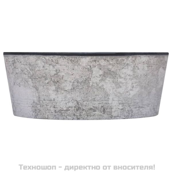 Черна мивка, Ø40x15 см, мрамор