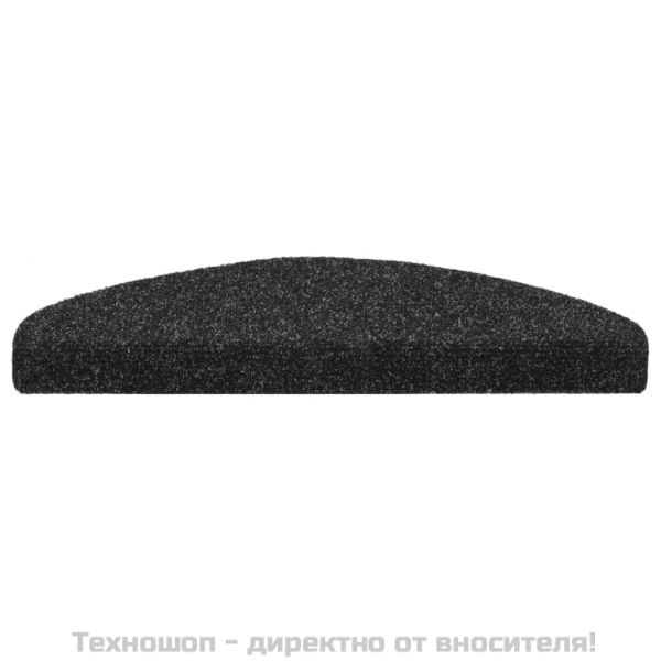 Изтривалки за стълби, самозалепващи се, 10 бр., 65x21x4 см, черни, полукръгли, големи