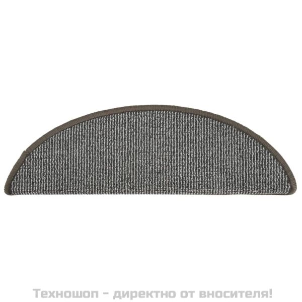 Изтривалки за стълби, 15 бр., 56x17x3 см, сиви, полукръгли