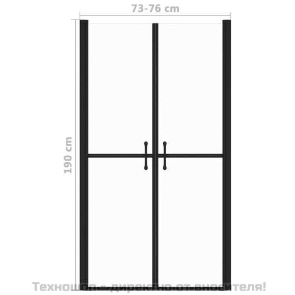 Врата за душ, прозрачно ESG стъкло, (73-76)x190 см