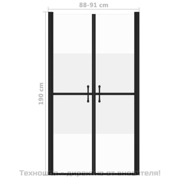 Врата за душ, полуматирано ESG стъкло, (88-91)x190 см