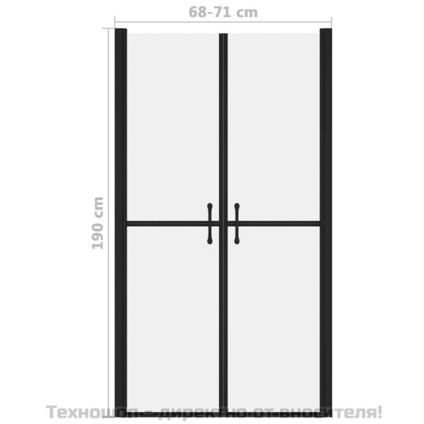Врата за душ, матирано ESG стъкло, (68-71)x190 см