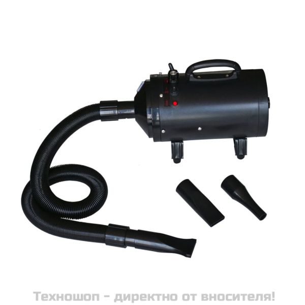 Сешоар за кучета с 3 накрайника, черен, 2400 W