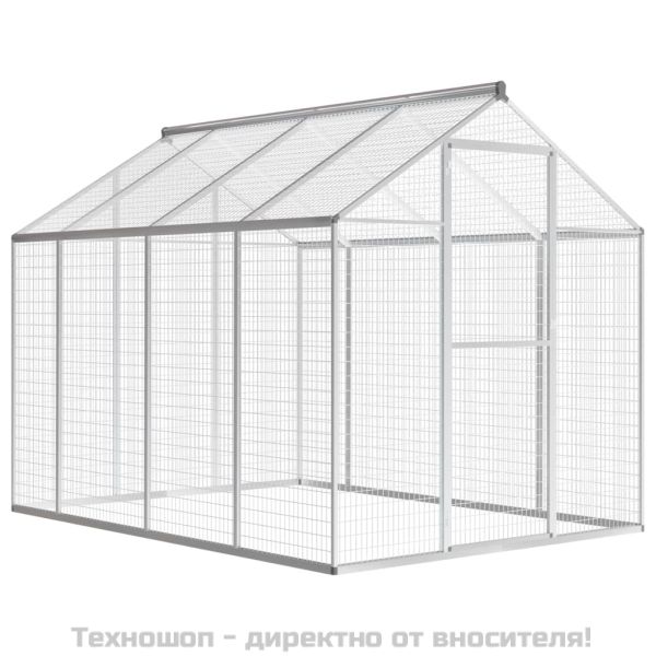 Външен птичарник/кокошарник, алуминий, 178x242x192 cм