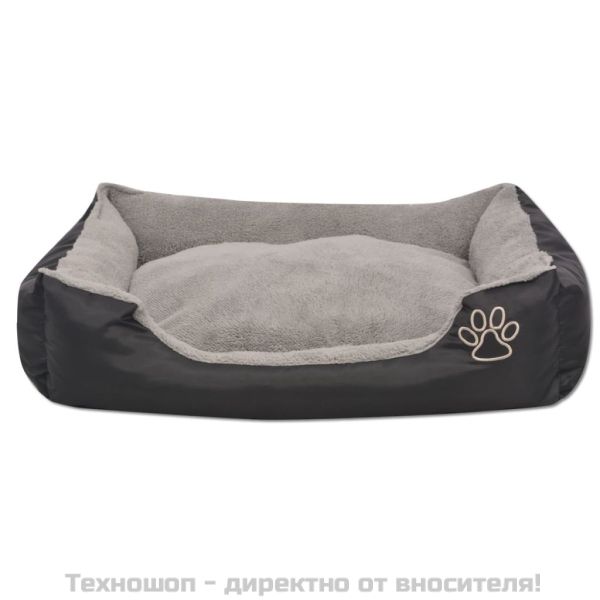 Кучешко легло с подплатена възглавница, размер M, черно