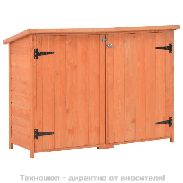 Градински шкаф за съхранение, 128x42x91 см, дърво