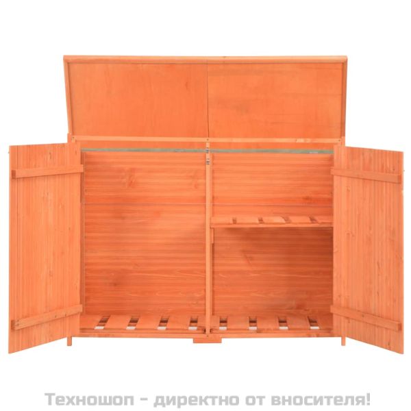 Градински шкаф за съхранение, 128x42x91 см, дърво