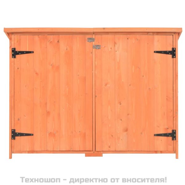 Градински шкаф за съхранение, 128x42x91 см, дърво