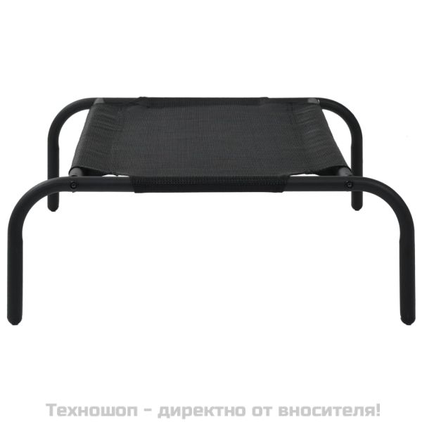 Повдигнато легло за кучета, черно, S, textilene