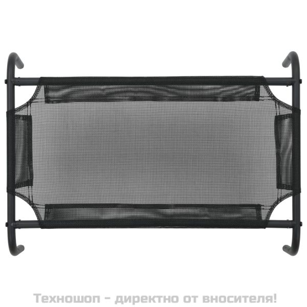 Повдигнато легло за кучета, черно, S, textilene