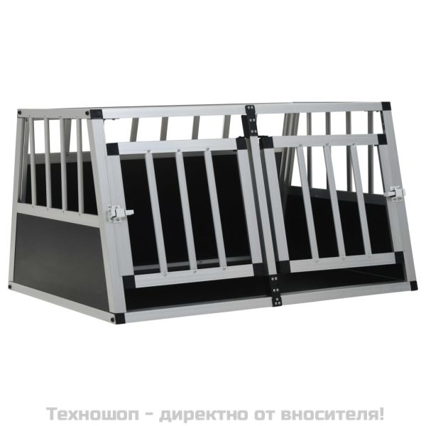 Кучешка клетка с две врати, 89x69x50 см