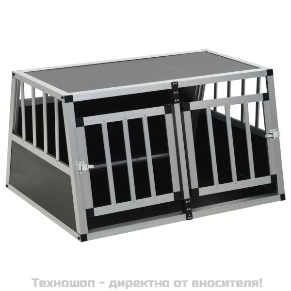Кучешка клетка с две врати, 89x69x50 см