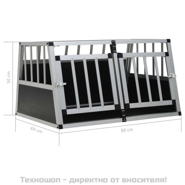 Кучешка клетка с две врати, 89x69x50 см