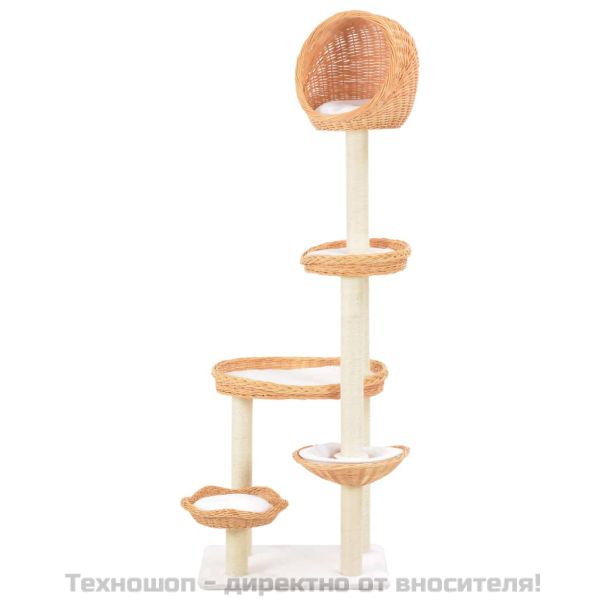 Котешко дърво със сизален стълб, естествен цвят, върба