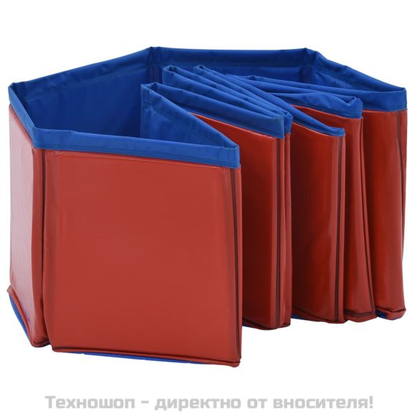 Сгъваем басейн за кучета, червен, 80x20 см, PVC